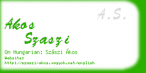 akos szaszi business card